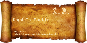 Kapás Martin névjegykártya