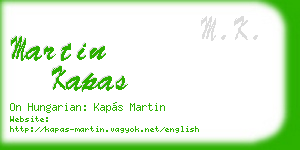 martin kapas business card