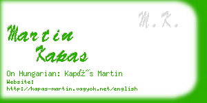 martin kapas business card